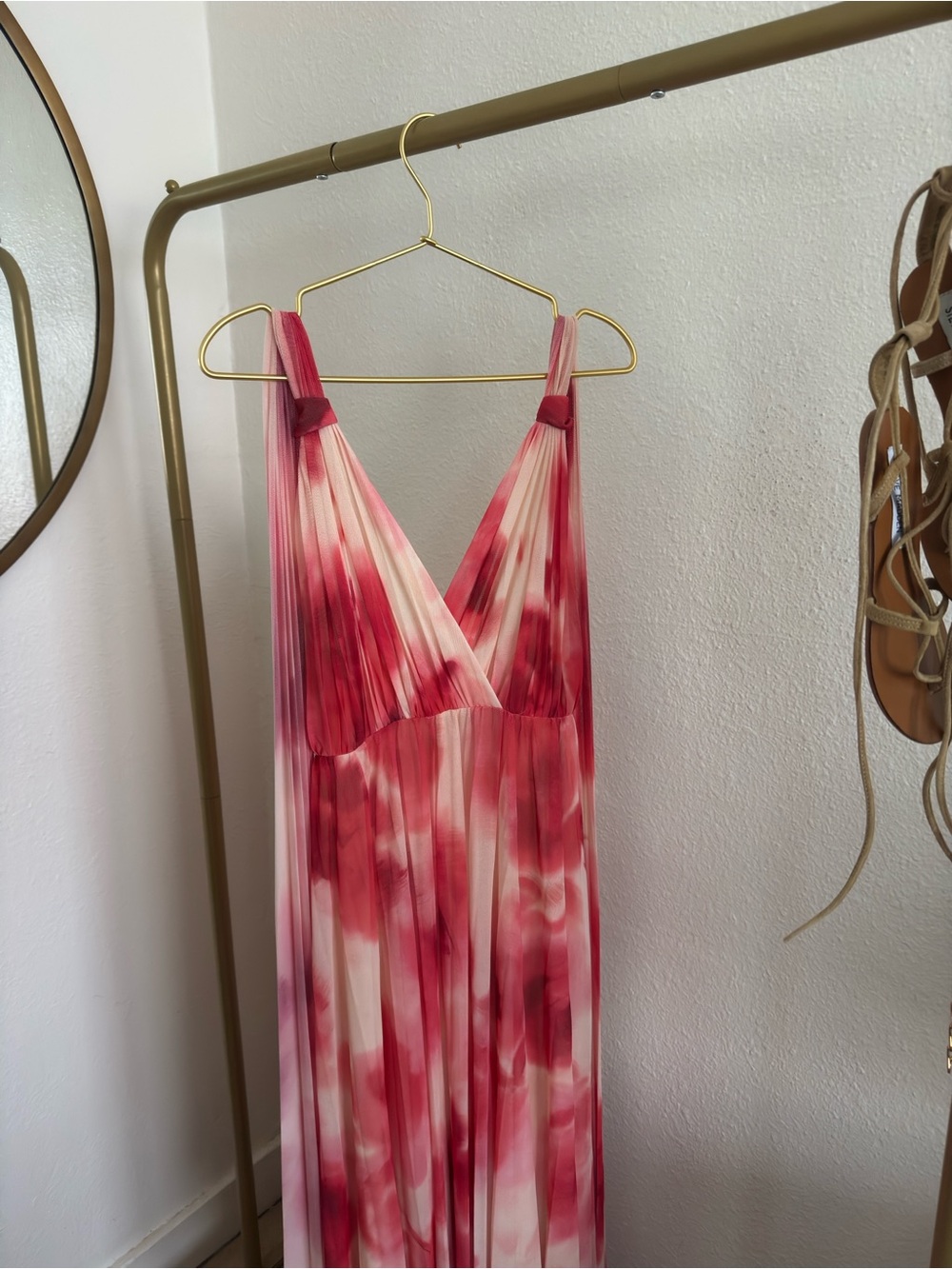 MNG Pink V-Neck Maxi Dress